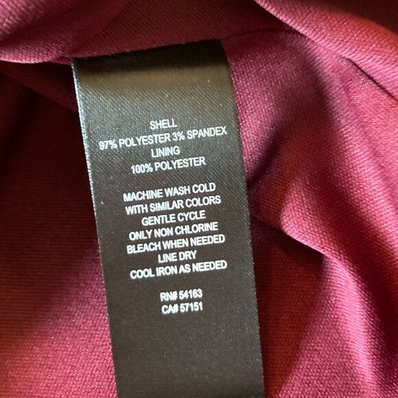 Jessica Howard Shift Dress Maroon 8P Bell Sleeve - Picture 9 of 9